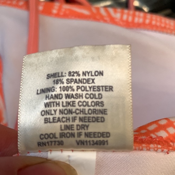 CONVERSE bikini top fully lined w/padded bra. Light tangerine. Medium - Picture 7 of 7